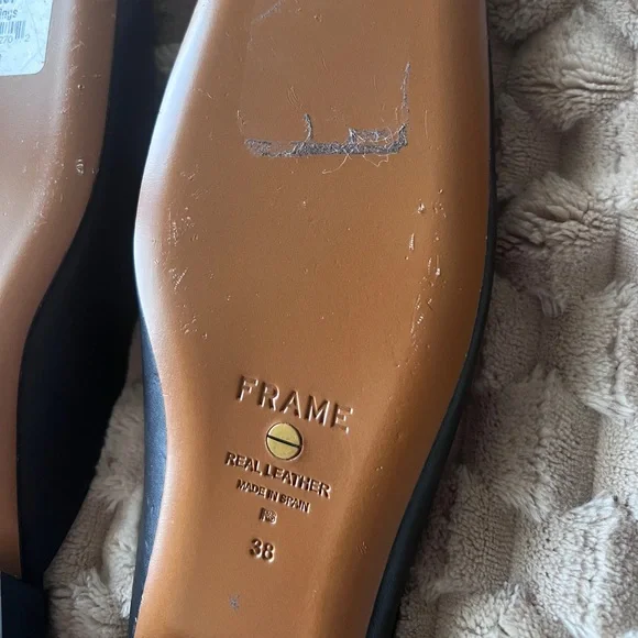 FRAME Black Leather Le Town Mules - Picture 9 of 13